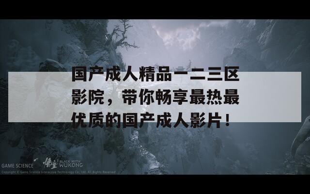 国产成人精品一二三区影院，带你畅享最热最优质的国产成人影片！