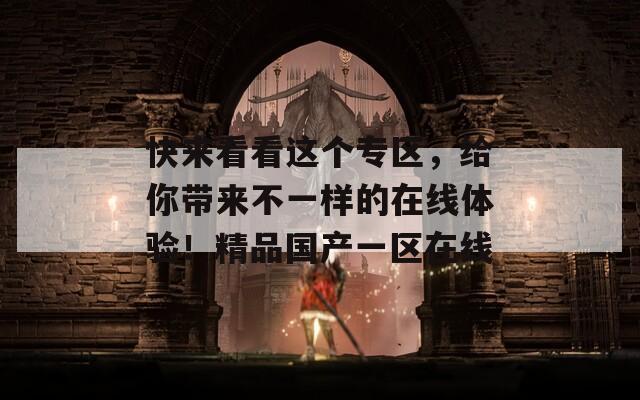 快来看看这个专区，给你带来不一样的在线体验！精品国产一区在线