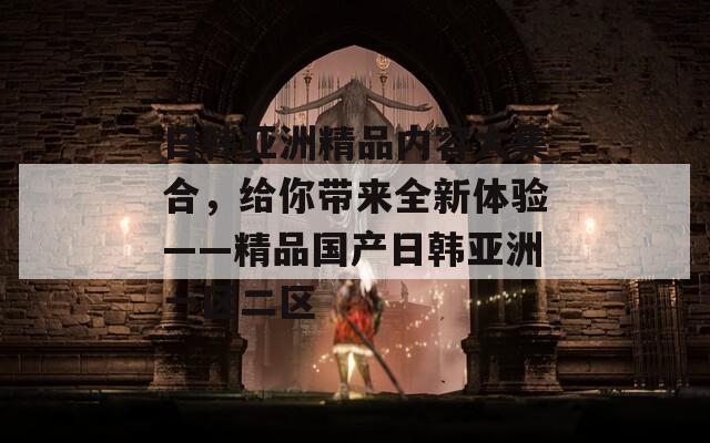 日韩亚洲精品内容大集合，给你带来全新体验——精品国产日韩亚洲一区二区
