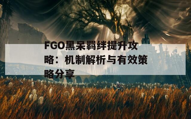 FGO黑呆羁绊提升攻略：机制解析与有效策略分享