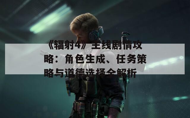 《辐射4》主线剧情攻略：角色生成、任务策略与道德选择全解析