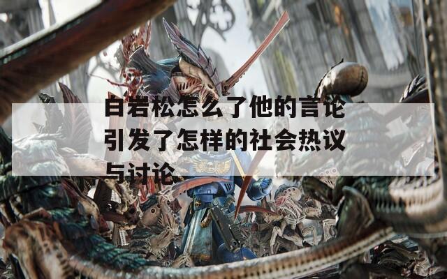 白岩松怎么了他的言论引发了怎样的社会热议与讨论