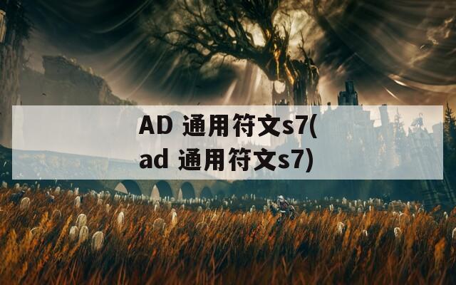 AD 通用符文s7(ad 通用符文s7)