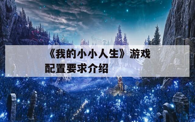《我的小小人生》游戏配置要求介绍
