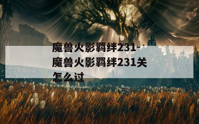魔兽火影羁绊231-魔兽火影羁绊231关怎么过