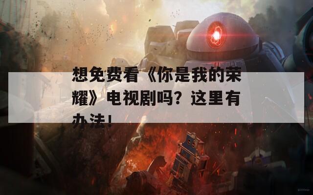 想免费看《你是我的荣耀》电视剧吗？这里有办法！