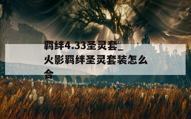 羁绊4.33圣灵套_火影羁绊圣灵套装怎么合