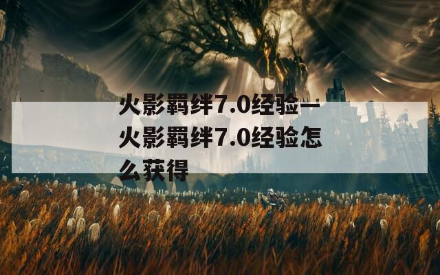 火影羁绊7.0经验—火影羁绊7.0经验怎么获得