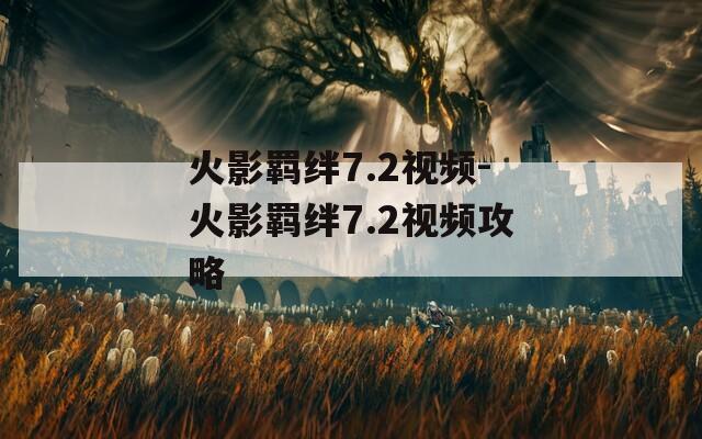 火影羁绊7.2视频-火影羁绊7.2视频攻略