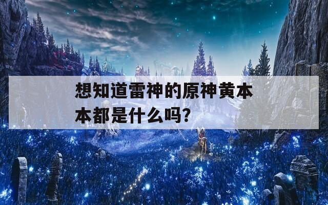 想知道雷神的原神黄本本都是什么吗？
