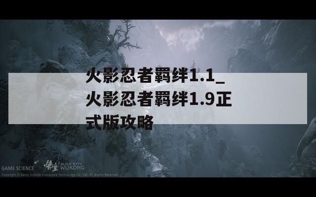 火影忍者羁绊1.1_火影忍者羁绊1.9正式版攻略  第1张