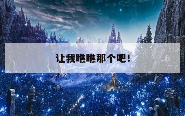 让我瞧瞧那个吧！