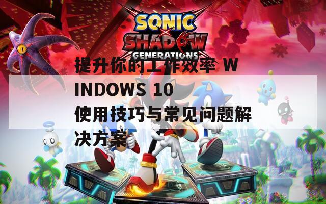 提升你的工作效率 WINDOWS 10 使用技巧与常见问题解决方案