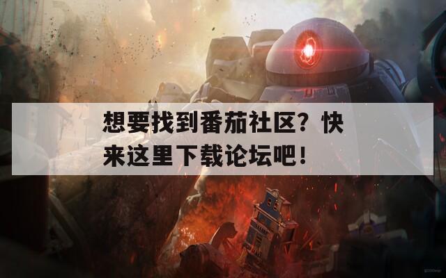 想要找到番茄社区？快来这里下载论坛吧！  第1张