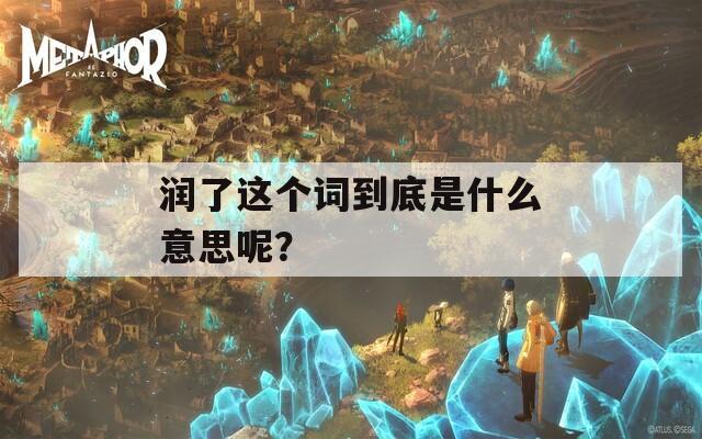 润了这个词到底是什么意思呢？