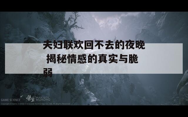 夫妇联欢回不去的夜晚 揭秘情感的真实与脆弱