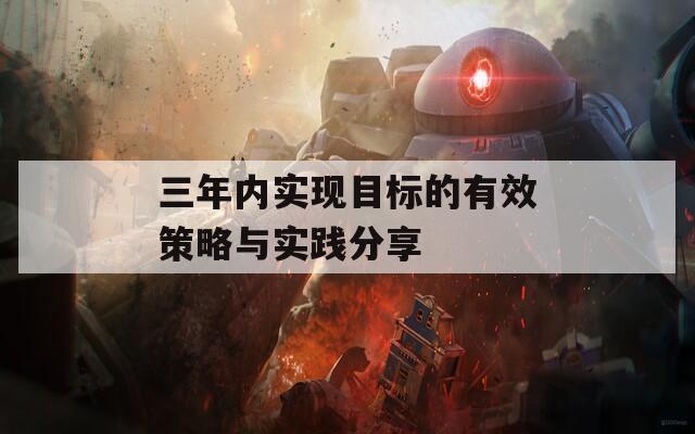 三年内实现目标的有效策略与实践分享