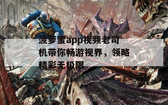 菠萝蜜app视频老司机带你畅游视界，领略精彩无极限
