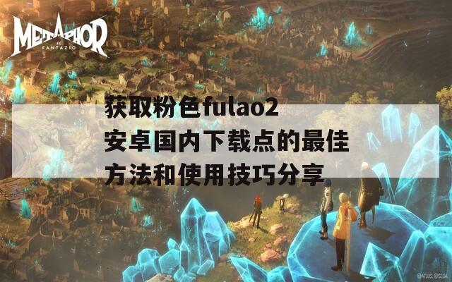 获取粉色fulao2安卓国内下载点的最佳方法和使用技巧分享  第1张
