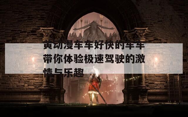 黄动漫车车好快的车车带你体验极速驾驶的激情与乐趣