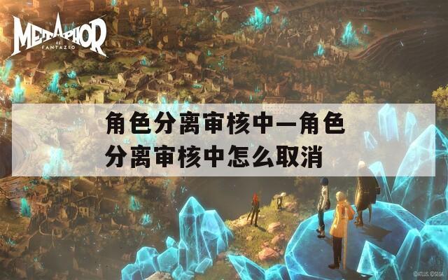 角色分离审核中—角色分离审核中怎么取消