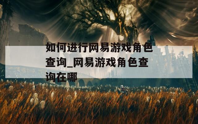 如何进行网易游戏角色查询_网易游戏角色查询在哪