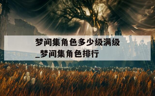 梦间集角色多少级满级_梦间集角色排行