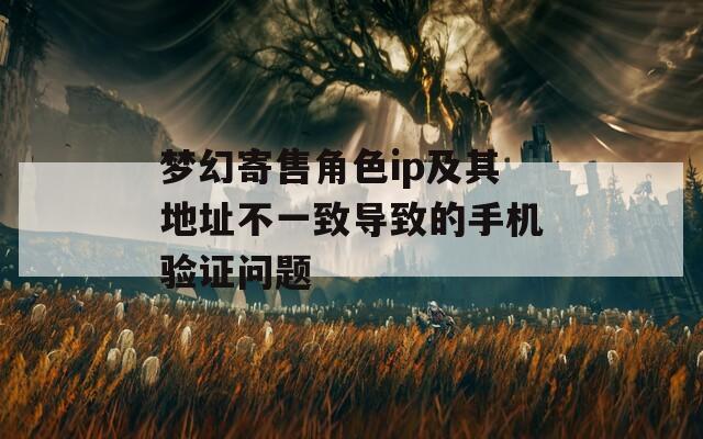 梦幻寄售角色ip及其地址不一致导致的手机验证问题