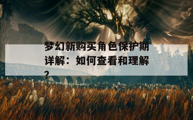 梦幻新购买角色保护期详解：如何查看和理解？