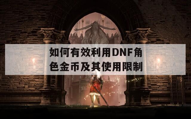 如何有效利用DNF角色金币及其使用限制