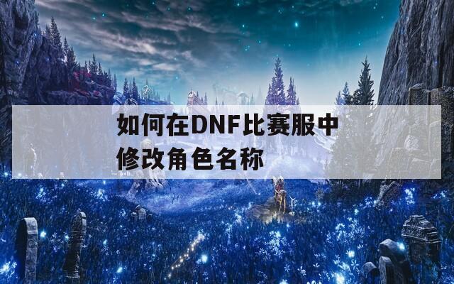如何在DNF比赛服中修改角色名称